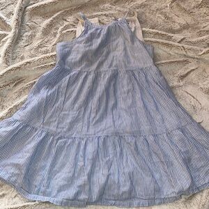 Girls white and blue stripped dress